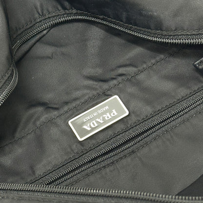 PRADA Tote Bag Nylon black Triangular plate
