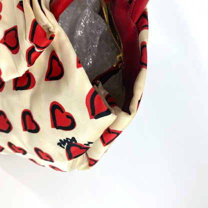 PRADA Tote Bag Leather / nylon white Heart logo