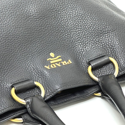 PRADA Tote Bag BN2522 leather black logo