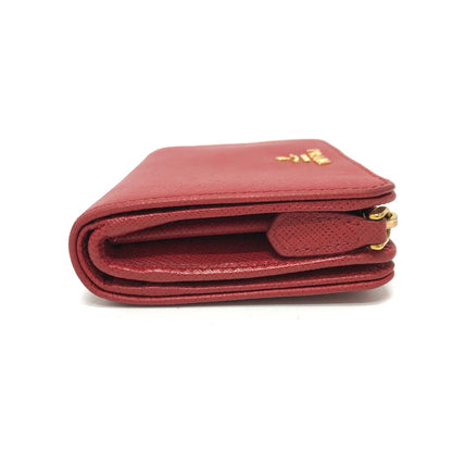PRADA Folded wallet 1ML018 Safiano leather Red logo
