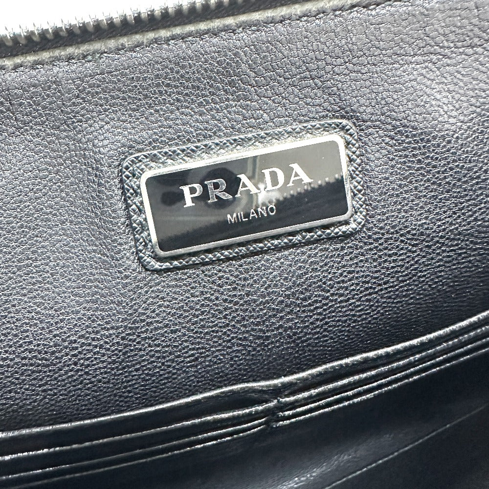 PRADA Clutch bag 2NG001 Safiano leather black logo rabbit