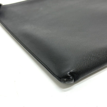 PRADA Clutch bag 2NG001 Safiano leather black logo rabbit