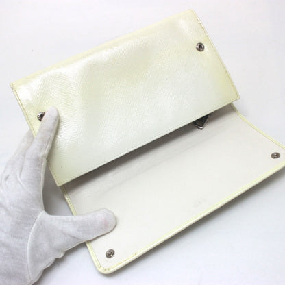 PRADA Long Wallet Purse leather white Wallet bag Studs