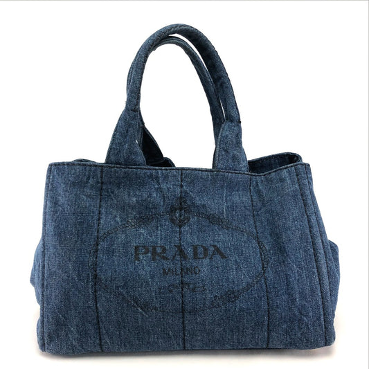 PRADA Handbag B1877B denim denim blue Canapa