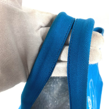 PRADA Tote Bag canvas blue Canapa logo