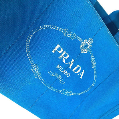 PRADA Tote Bag canvas blue Canapa logo