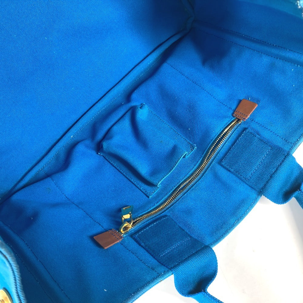 PRADA Tote Bag canvas blue Canapa logo