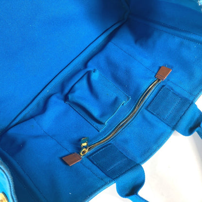 PRADA Tote Bag canvas blue Canapa logo