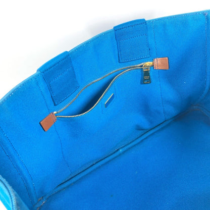 PRADA Tote Bag canvas blue Canapa logo