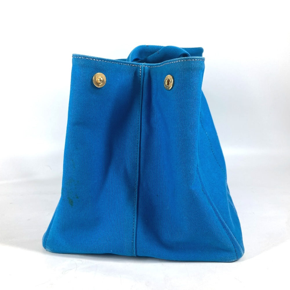 PRADA Tote Bag canvas blue Canapa logo