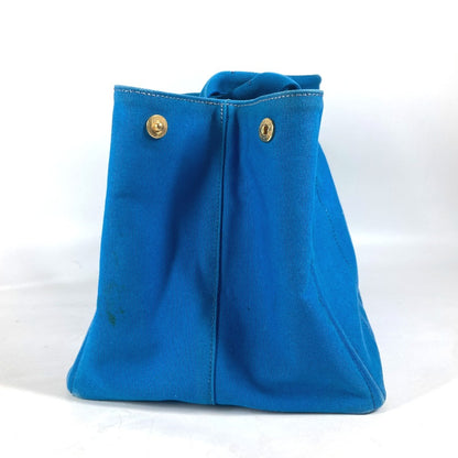 PRADA Tote Bag canvas blue Canapa logo