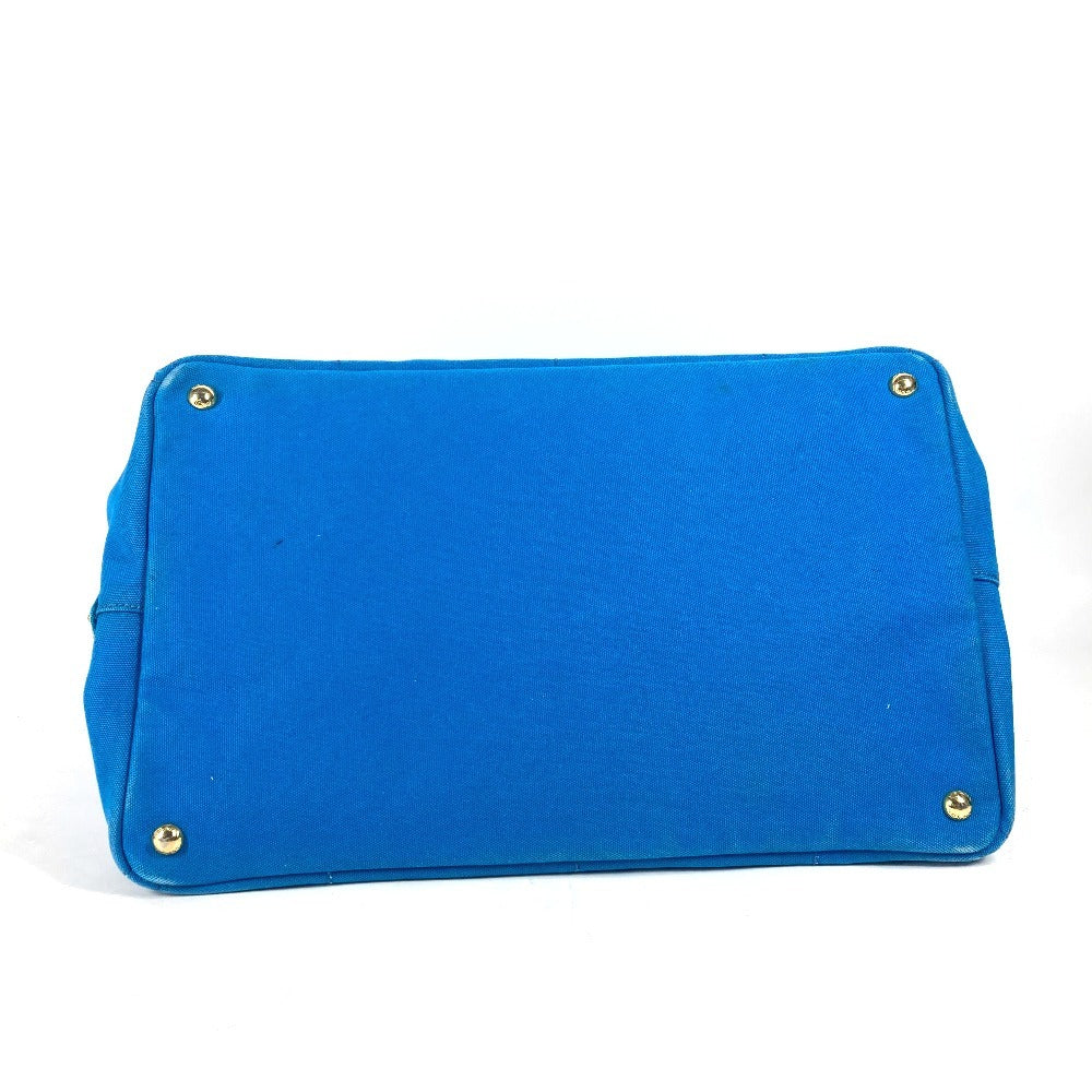 PRADA Tote Bag canvas blue Canapa logo