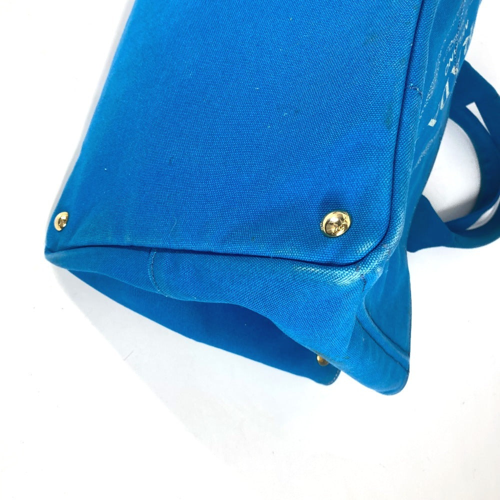 PRADA Tote Bag canvas blue Canapa logo