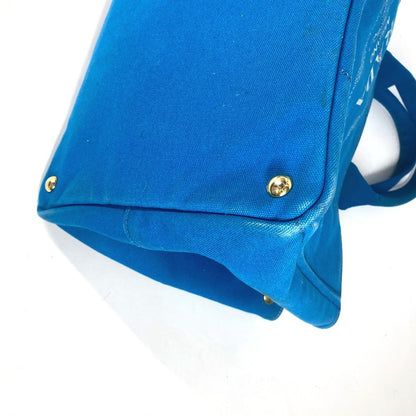 PRADA Tote Bag canvas blue Canapa logo