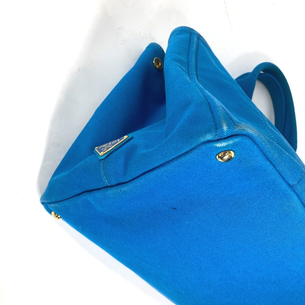 PRADA Tote Bag canvas blue Canapa logo