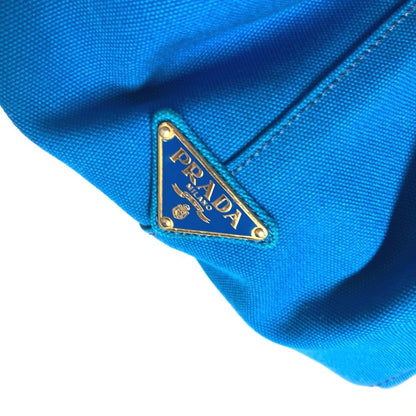 PRADA Tote Bag canvas blue Canapa logo