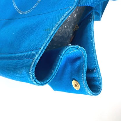 PRADA Tote Bag canvas blue Canapa logo