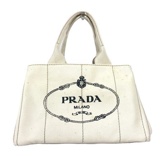 PRADA Tote Bag BN1877 canvas White type Canapa