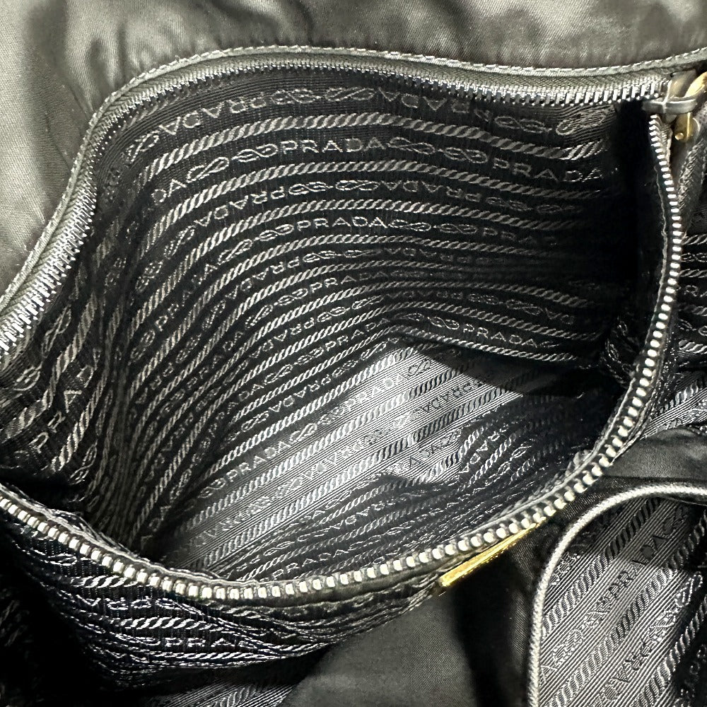 PRADA Tote Bag 1BG065 Nylon, Velour black Kaye trompe l'oeil