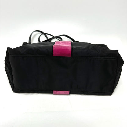 PRADA Tote Bag 1BG065 Nylon, Velour black Kaye trompe l'oeil