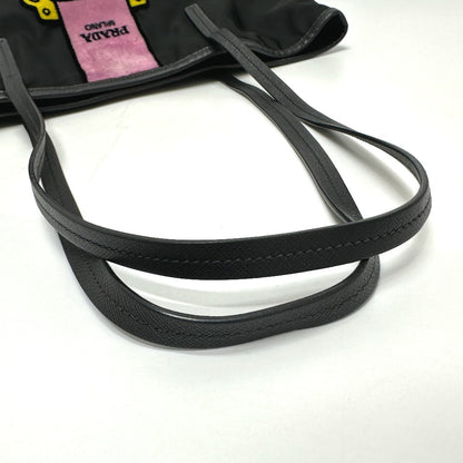PRADA Tote Bag 1BG065 Nylon, Velour black Kaye trompe l'oeil