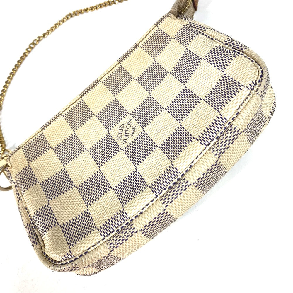LOUIS VUITTON Handbag N58010 Damier Azur Canvas white Damier Azur Mini Pochette Accessoires Women Used Authentic