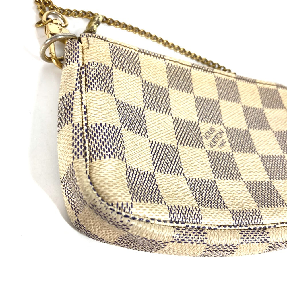 LOUIS VUITTON Handbag N58010 Damier Azur Canvas white Damier Azur Mini Pochette Accessoires Women Used Authentic