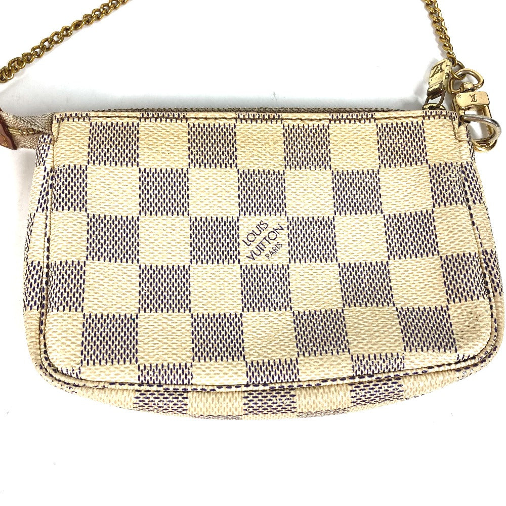 LOUIS VUITTON Handbag N58010 Damier Azur Canvas white Damier Azur Mini Pochette Accessoires Women Used Authentic