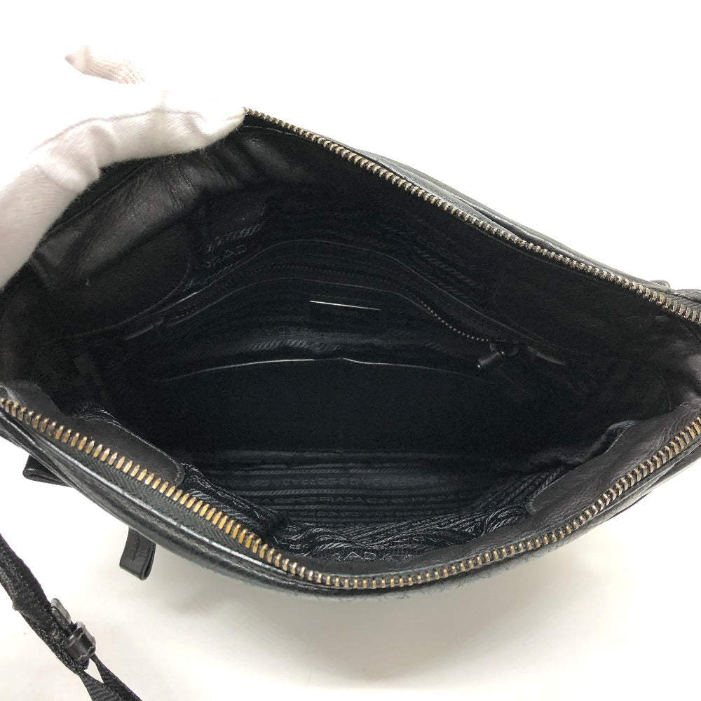PRADA Shoulder Bag 2VH022 leather black Messenger