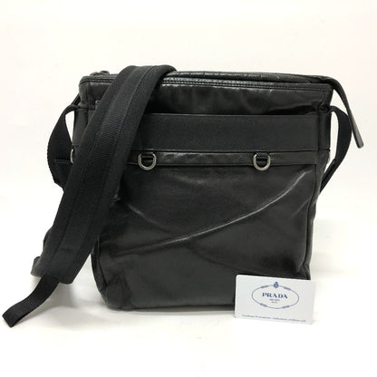 PRADA Shoulder Bag 2VH022 leather black Messenger