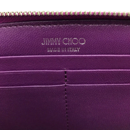 JIMMY CHOO Long Wallet Purse 163FILIPA.CIM Patent leather Metallic purple Star stud filipa Wallet unisex(Unisex) Used Authentic
