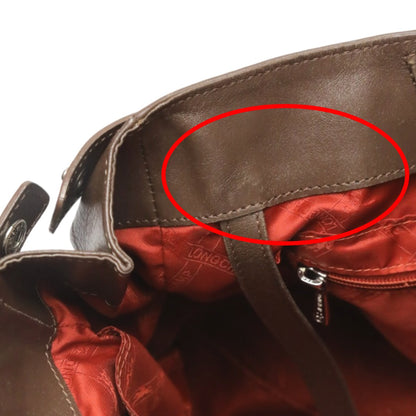 Longchamp Tote Bag Not specified Brown Handbag Long Shan Calfskin Women Used Authentic