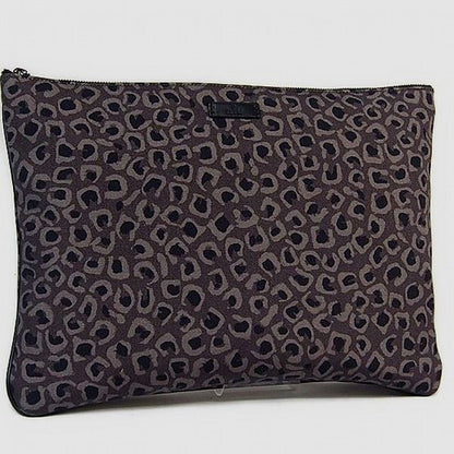 GUCCI Clutch bag Canvas, leather gray Leopard print