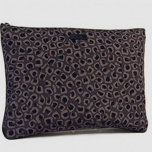 GUCCI Clutch bag Canvas, leather gray Leopard print