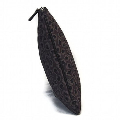GUCCI Clutch bag Canvas, leather gray Leopard print
