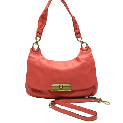 COACH Shoulder Bag 16931 leather pink 2WAYShoulder Bag leather hippie Christine Women Used Authentic