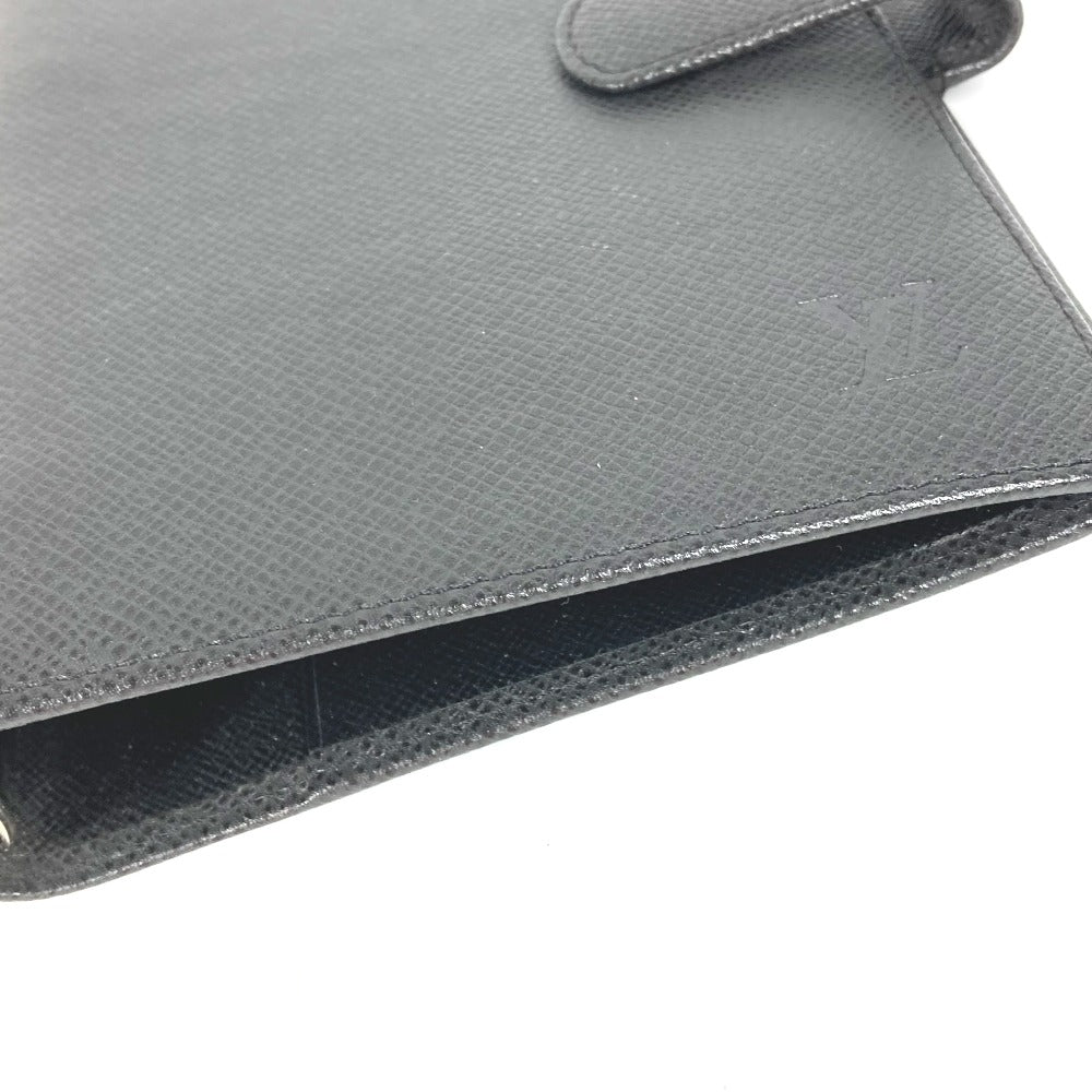 LOUIS VUITTON Notebook cover R20222 Taiga Leather black Taiga Agenda MM