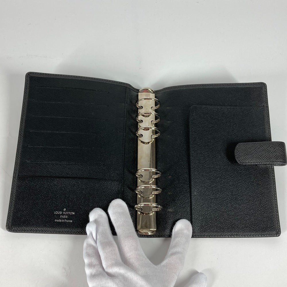LOUIS VUITTON Notebook cover R20222 Taiga Leather black Taiga Agenda MM