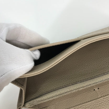 LOUIS VUITTON Long Wallet Purse M60144 Mahina leather beige Monogram Mahina Portefeuille Iris