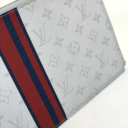 LOUIS VUITTON Clutch bag M61745 Monogram canvas Gray x red x navy Monogram white Pochette Jules PM