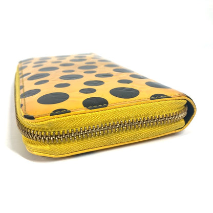 LOUIS VUITTON Long Wallet Purse M91571 Patent leather yellow Yayoi Kusama Vernis Dot Infinity Zippy wallet