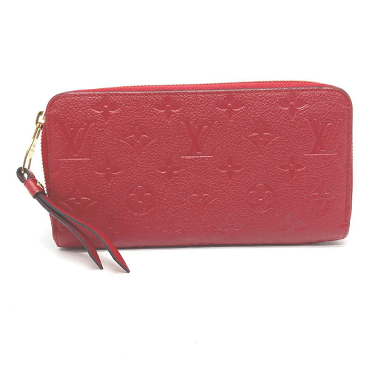 LOUIS VUITTON Long Wallet Purse M61865 Monogram Ann Platt Leather Red Monogram Ann Platt Zippy wallet