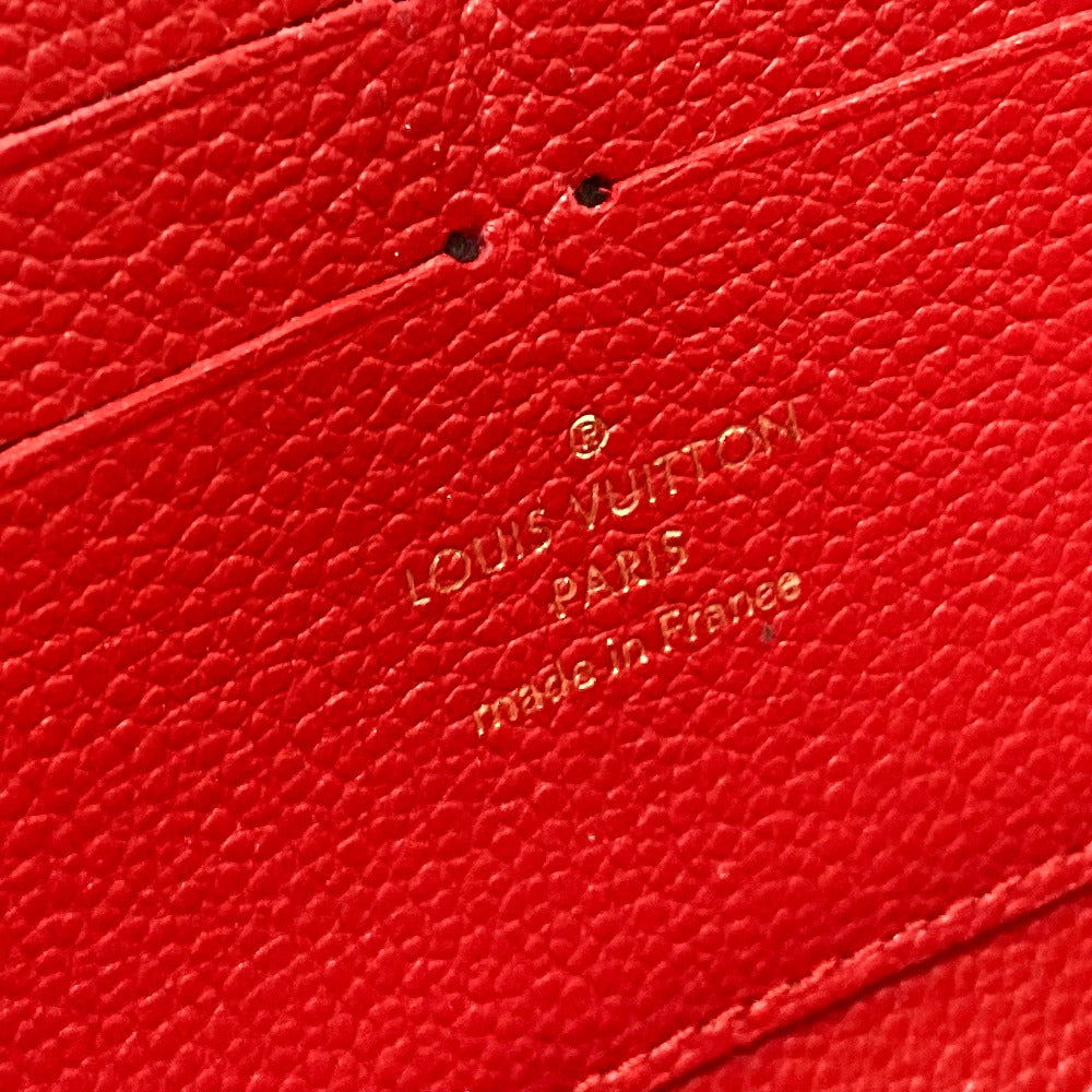 LOUIS VUITTON Long Wallet Purse M61865 Monogram Ann Platt Leather Red Monogram Ann Platt Zippy wallet