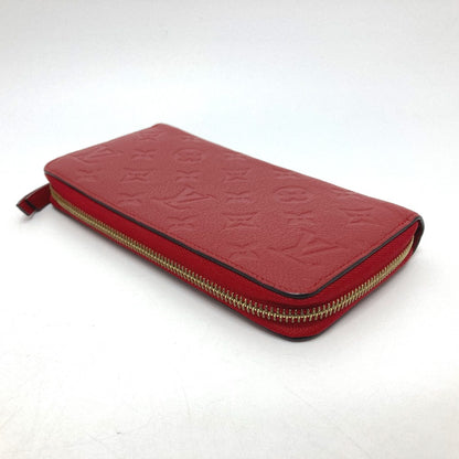LOUIS VUITTON Long Wallet Purse M61865 Monogram Ann Platt Leather Red Monogram Ann Platt Zippy wallet