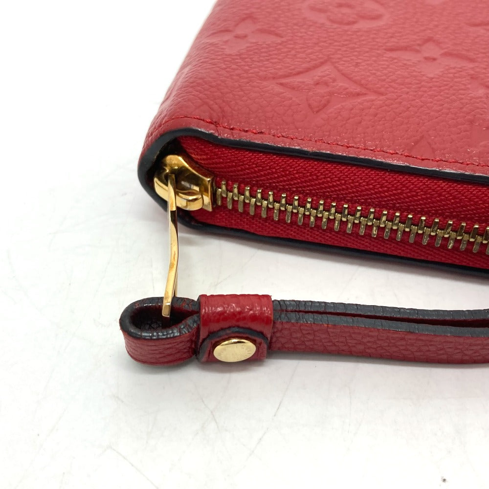 LOUIS VUITTON Long Wallet Purse M61865 Monogram Ann Platt Leather Red Monogram Ann Platt Zippy wallet