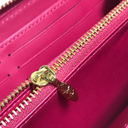 LOUIS VUITTON Long Wallet Purse M91597 Monogram Vernis pink Monogram Vernis Zippy wallet