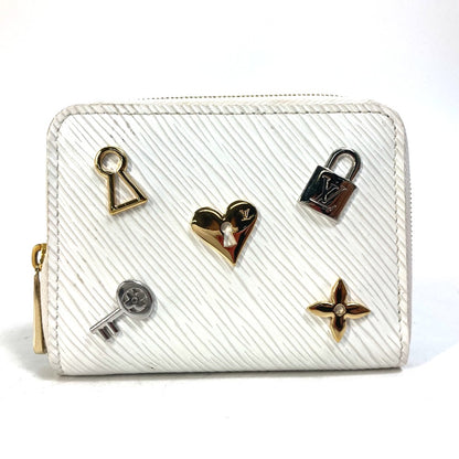 LOUIS VUITTON Coin case M63994 Epi Leather white epi love lock Zip around purse