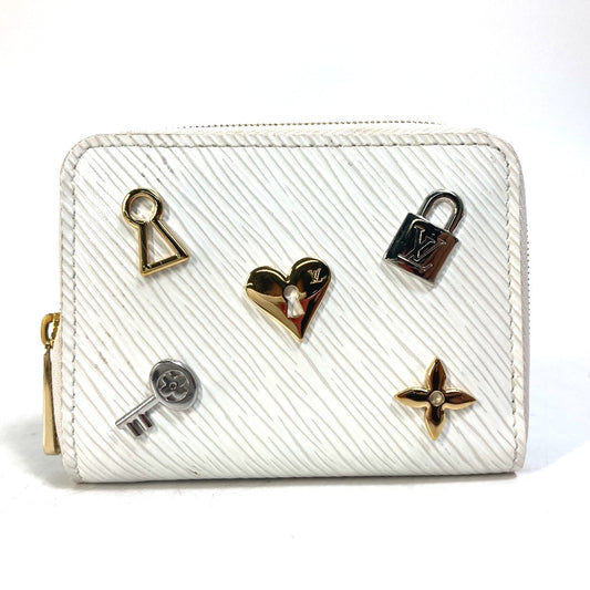 LOUIS VUITTON Coin case M63994 Epi Leather white epi love lock Zip around purse