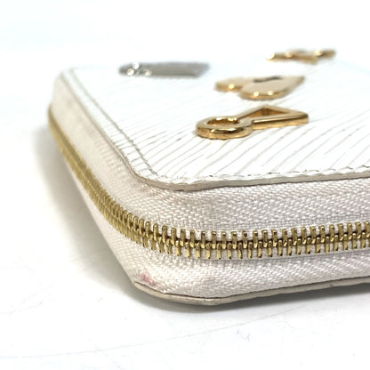LOUIS VUITTON Coin case M63994 Epi Leather white epi love lock Zip around purse