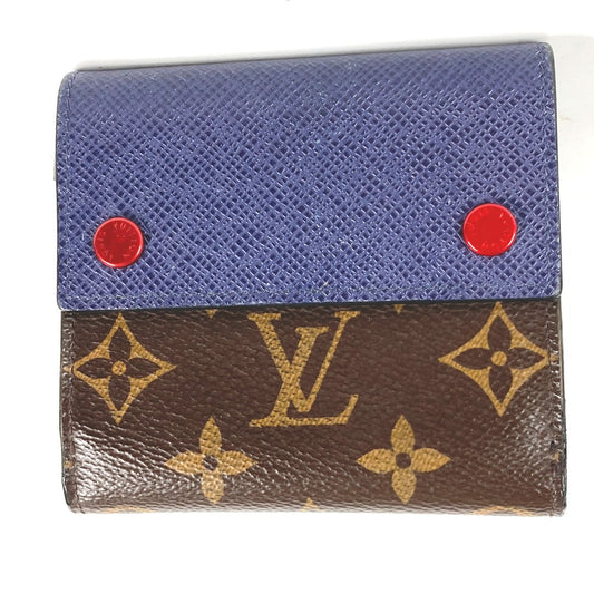 LOUIS VUITTON Folded wallet M63041 Monogram canvas Brown Monogram & Taiga Compact wallet